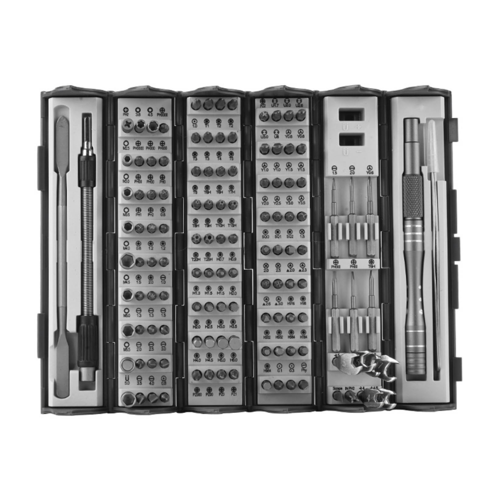 F Fityle Kit stornilladores Precisión con Mango Aluminio y Puntas Intercambiables con Estuche Libro Plegable para Reparación Aparatos Electrónicos