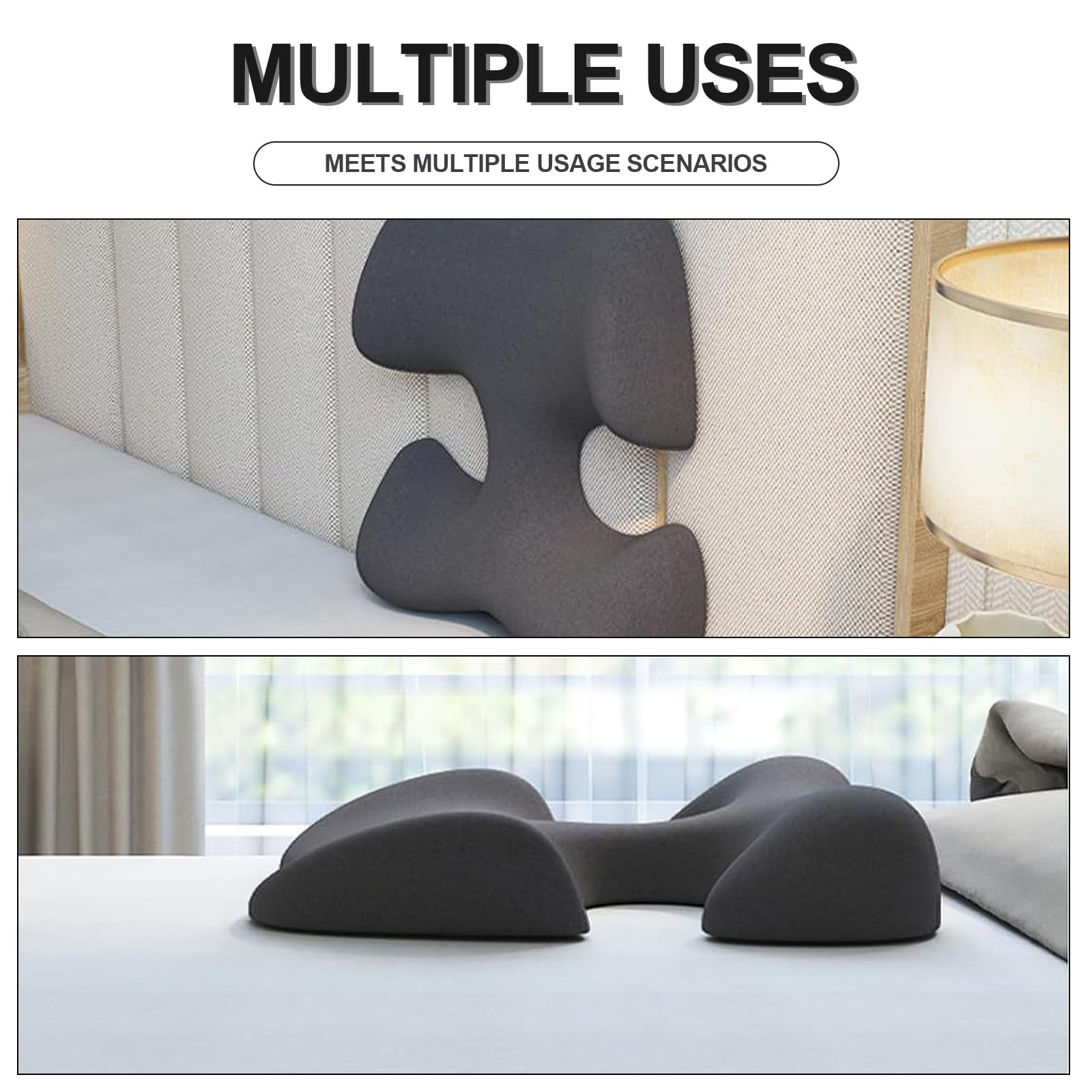 Almohada de Masaje Boca Abajo, Almohada para Dormir con Soporte para el Pecho y la Cara, Viene con una Funda extraíble y Lavable para SPA, Dormir, Black