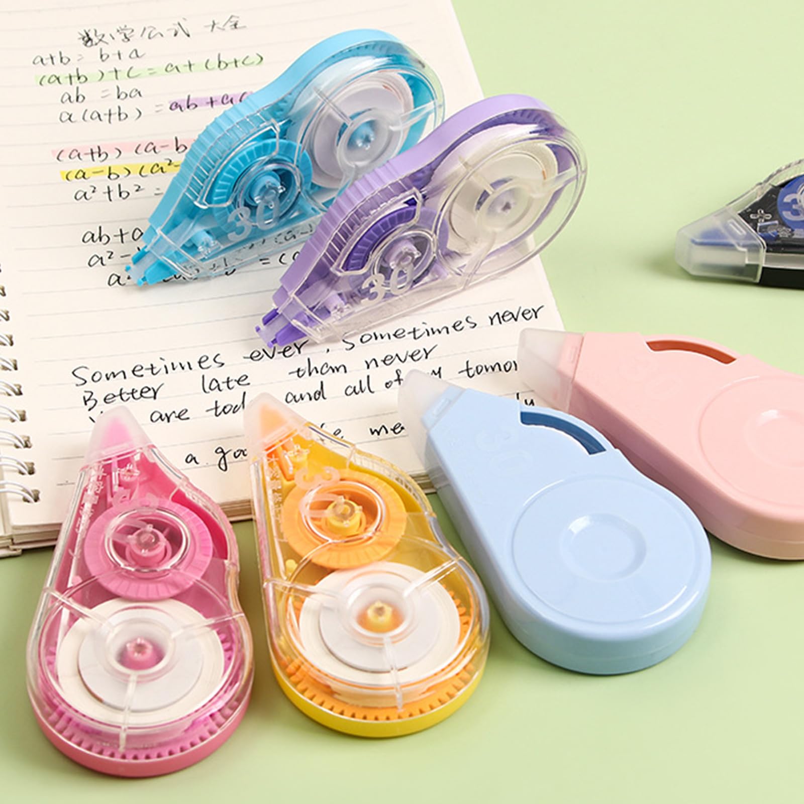 10 cintas correctoras de 8 m x 5 mm, para escuela y suministros, cinta correctora blanca, total de 80 m, para escribir, álbumes de recortes, cinta para estudiantes