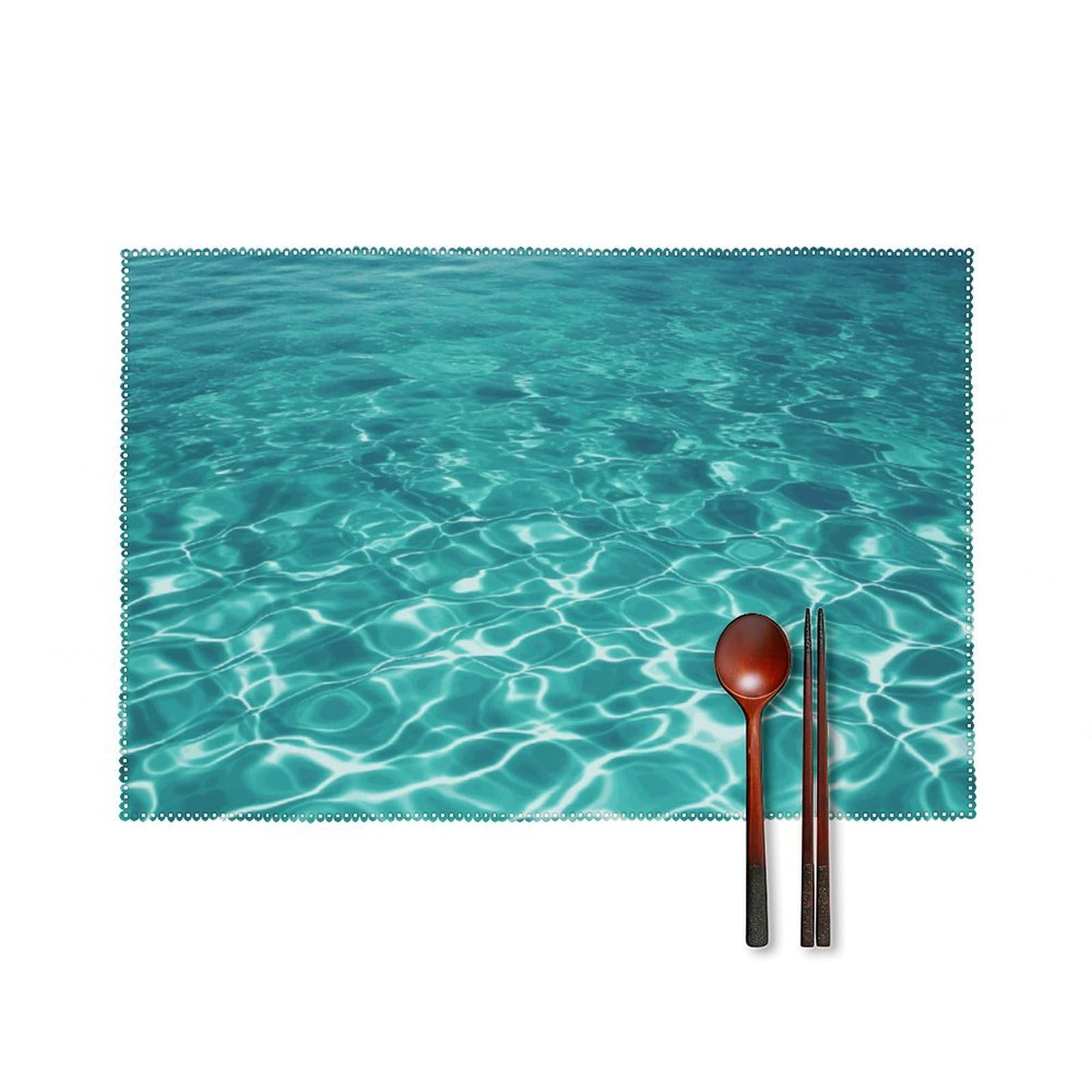 Set de table pour terrasse et repas d'été lot de 6 imprimés piscine