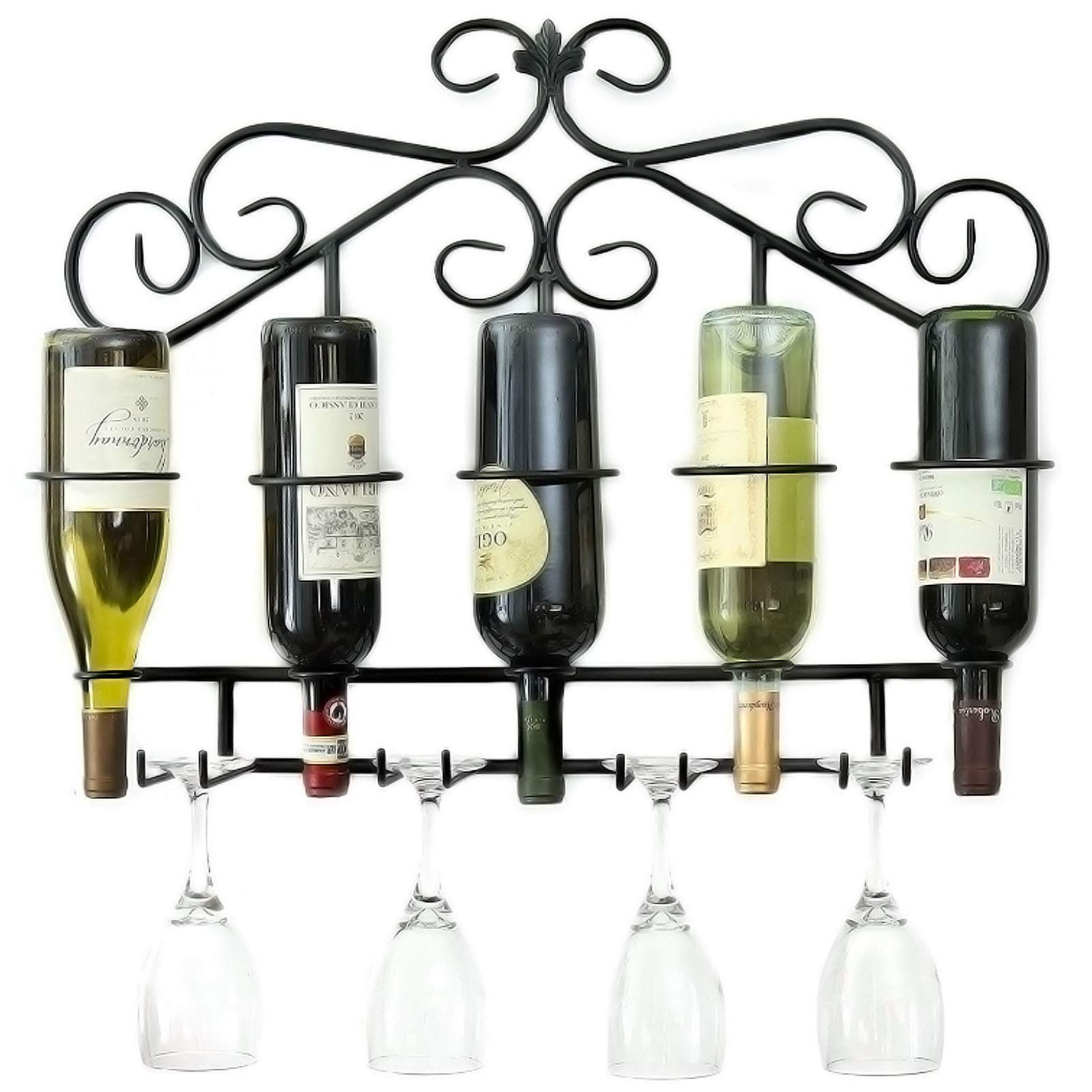 Étagère de décoration pour bar et salon en fer forgé pour vin