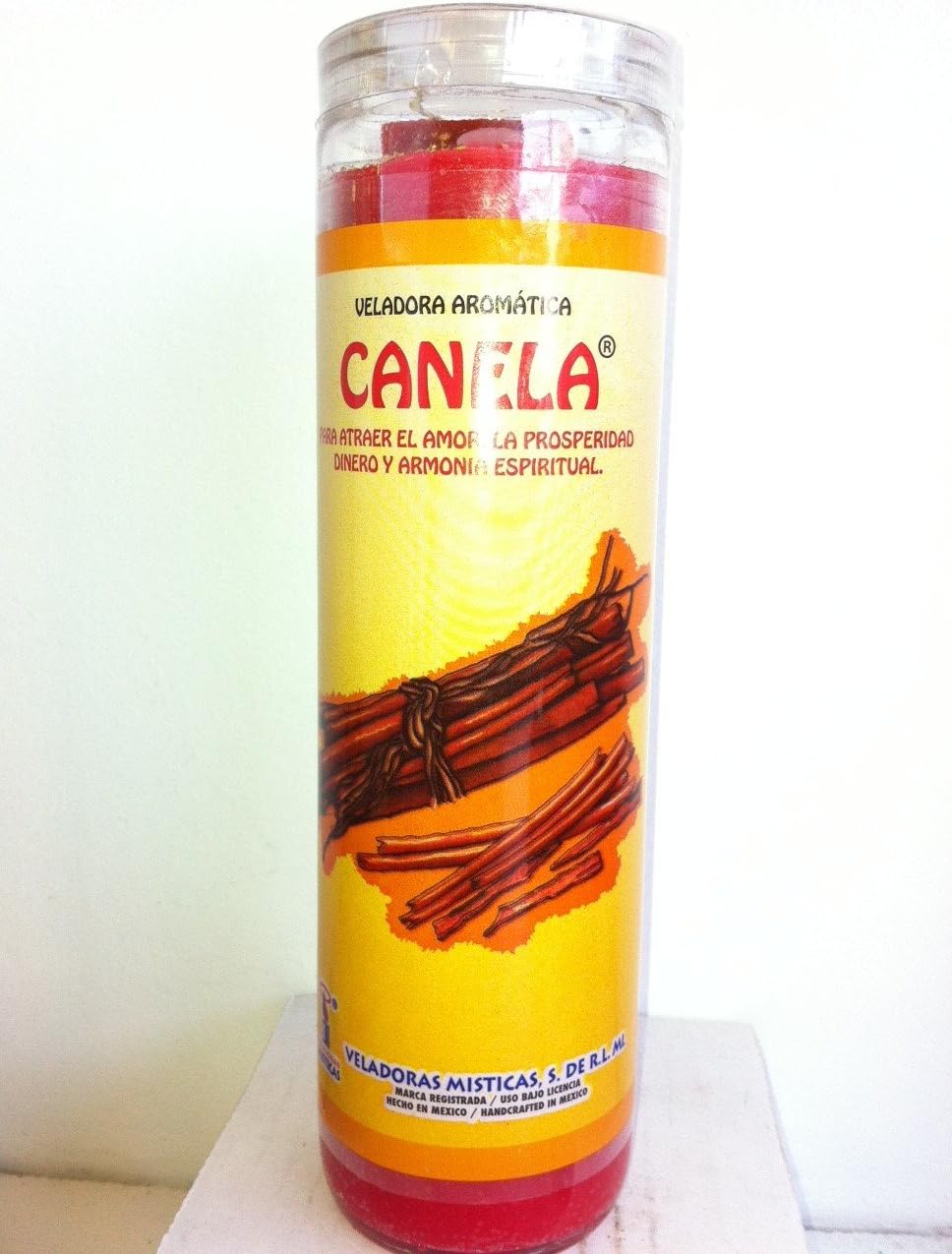 Cinnamon (Canela) 7 Day Prepared Scented Red Candle in Glass