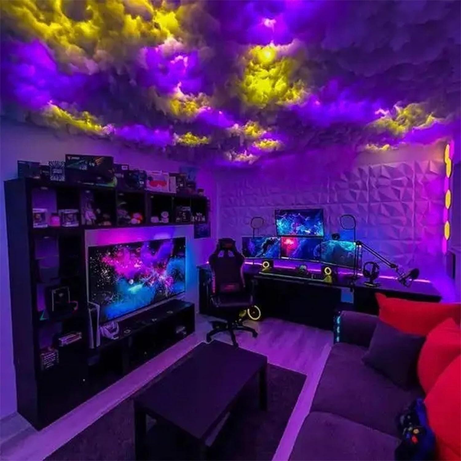 HynJGih Full Color Creative Cloud Lights Lighting Kit, APP Control for Home Bar Indoor Party HOL(5m)