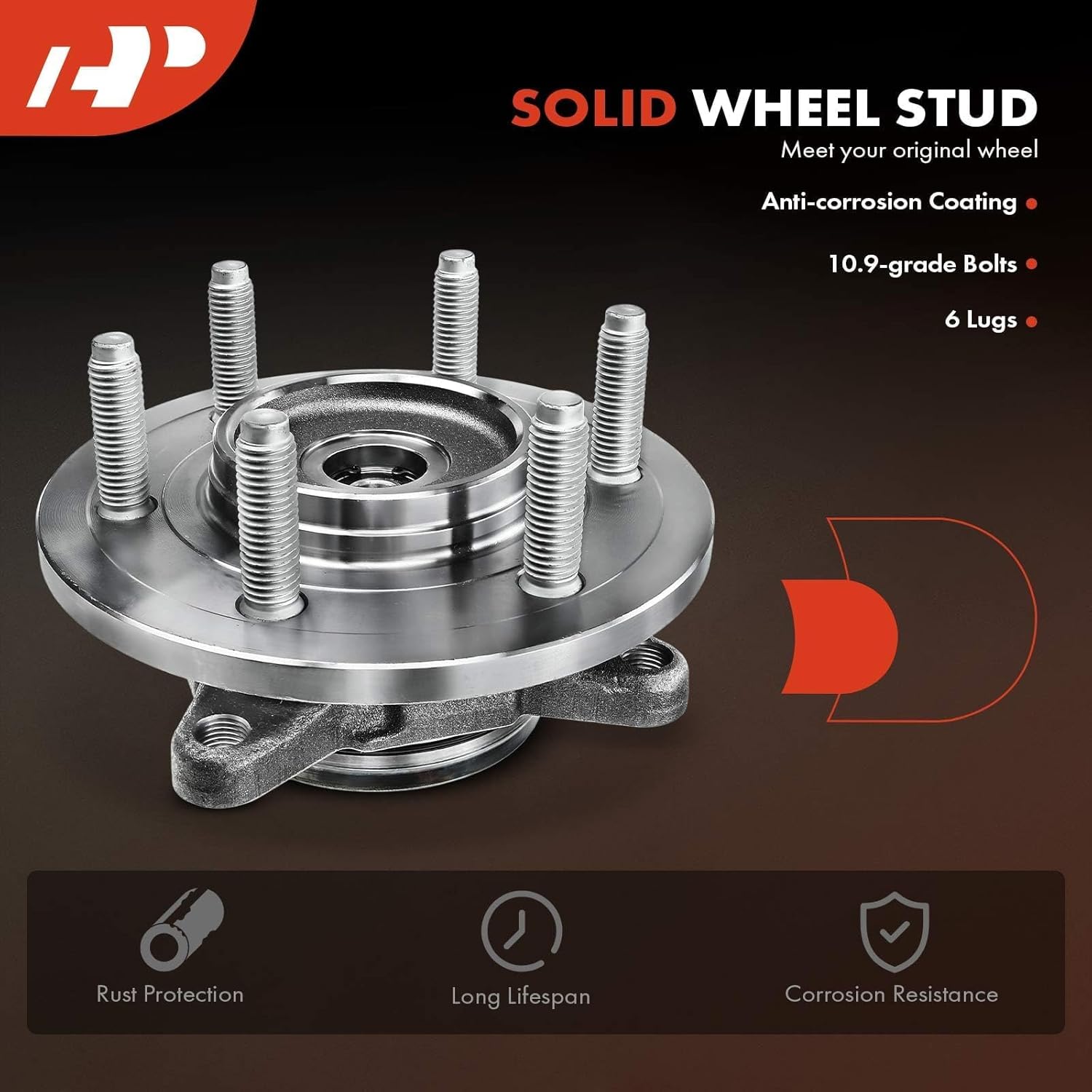 A-Premium Front Wheel Bearing and Hub Assembly with ABS & 6-Lug Compatible with Ford F-150 F150 2005-2008 & Lincoln Mark LT 2006-2008