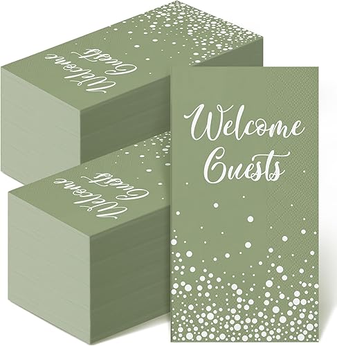 200 servilletas desechables, servilletas de bienvenida para invitados, toallas de mano para baño, toallas elegantes para tocador, vacaciones,