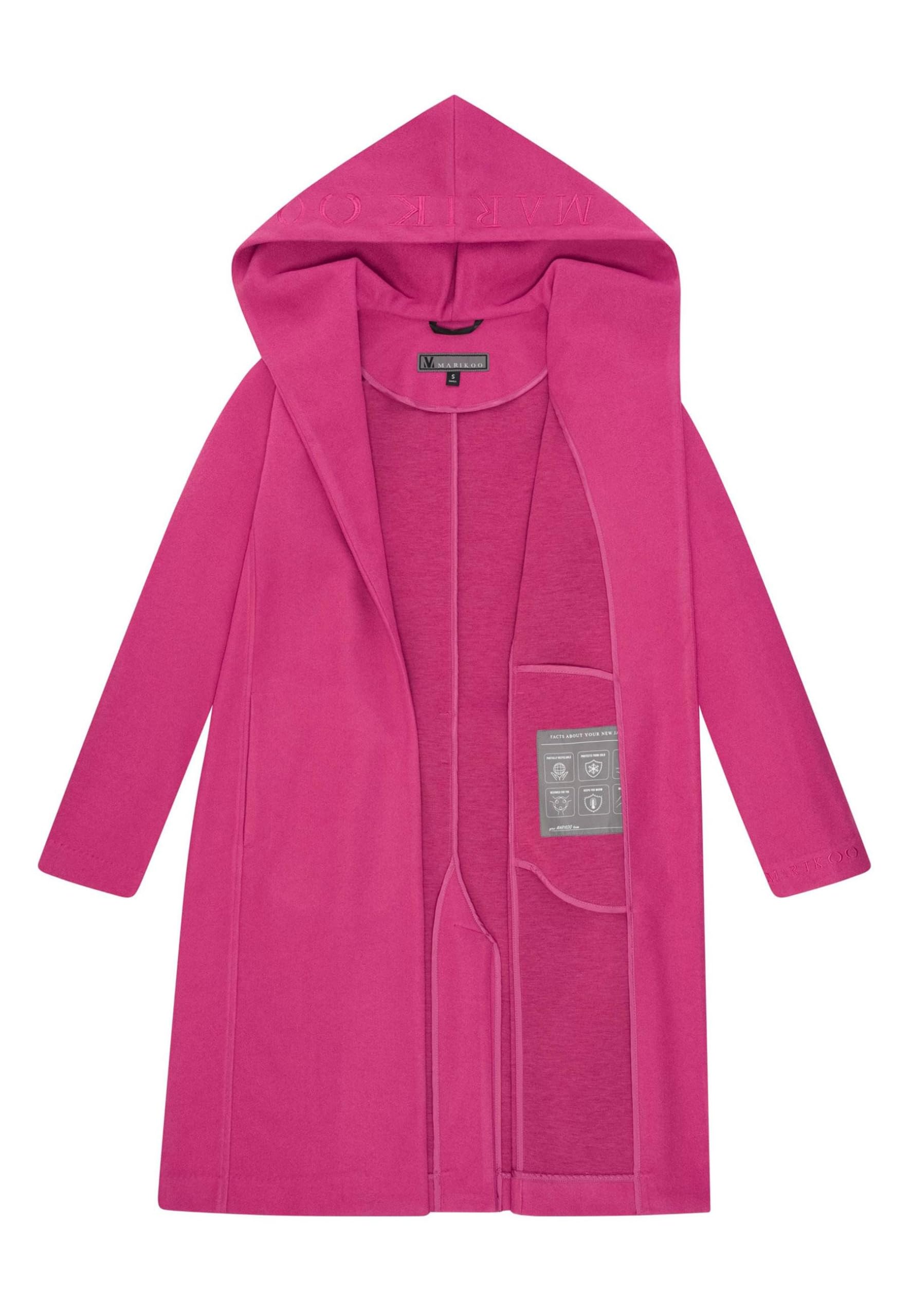 MARIKOO Cappotto da donna per le mezze stagioni (XS-3XL) – Elegante cappotto con cintura in vita, cappuccio oversize, giacca calda da donna – N046