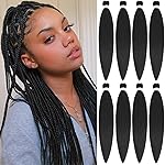 Alrence Pre Stretched Braiding Hair Long Braid 26 Inch 8 Packs Professional Braiding Hair Extensions Synthetic Crochet Twist Braids (26 Inch, 2)