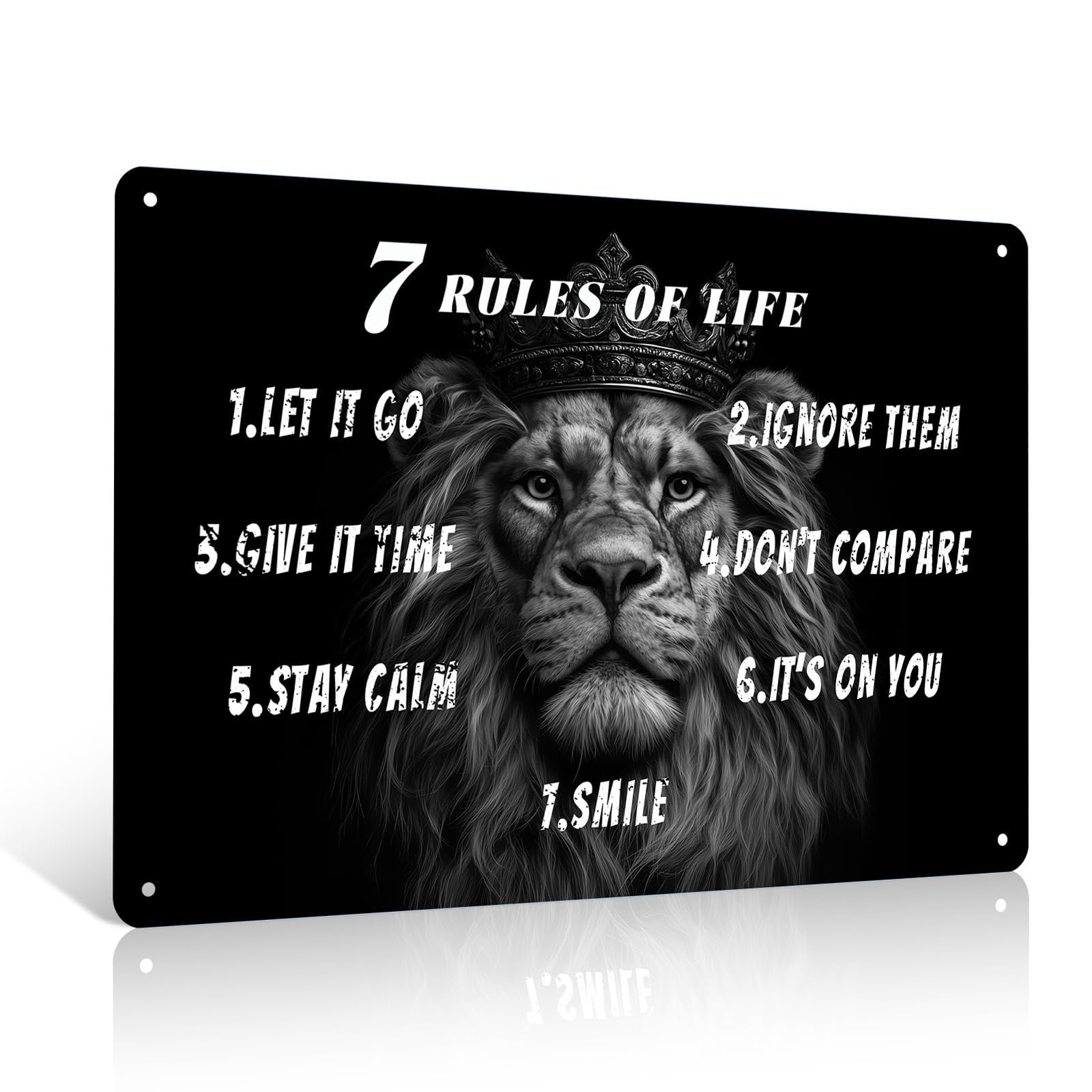 Ulord Lion Inspirational Quotes Metal Sign 8x12 Inch Motivational Wall Art