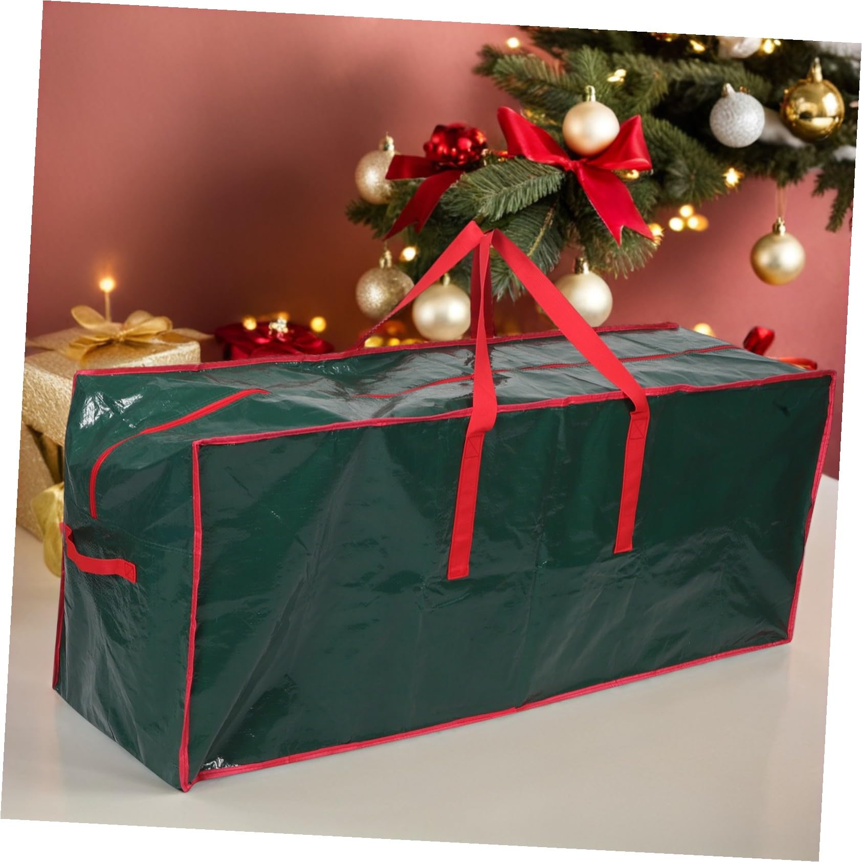 STOBAZA Aufbewahrungsbeutel für Weihnachtsbäume Robuste Tasche mit Reißverschluss für Künstliche Bäume und Dekorationen Staub und Feuchtigkeitsabweisend Vielseitig Einsetzbar