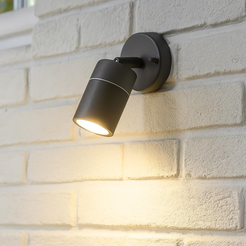 CGC Lighting Cgc Mia Dark Grey Stainless Steel Gu10 Adjustable Outdoor Wall Light Ip44 from B&Q