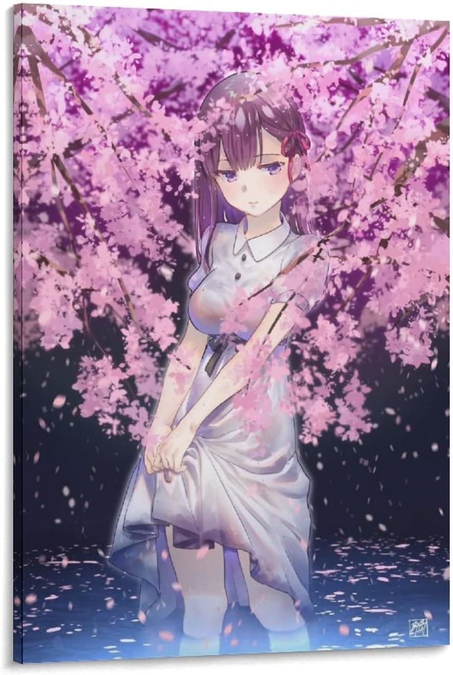 Fate Stay Night Cute Anime Girl Poster Canvas Art Poster and Wall Art Picture Print Modern Family bedroom Decor Posters 08x12inch(20x30cm)