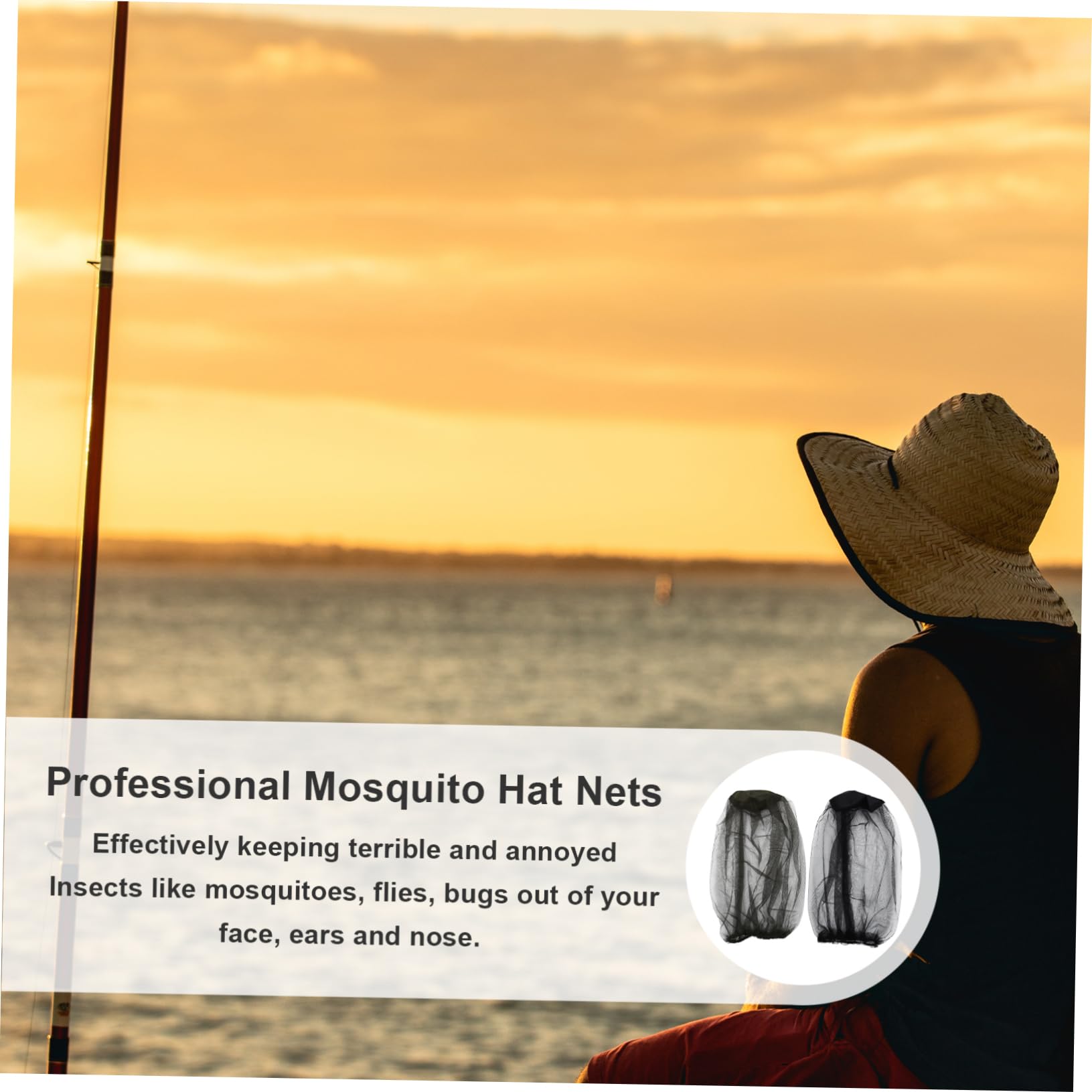 BESPORTBLE Fornitura Escursionistica Fishing Net Cappello Trekking Cappello Traspirante Rete Zanzariera Cappelli con Rete Alimentazione Esterna Poliestere
