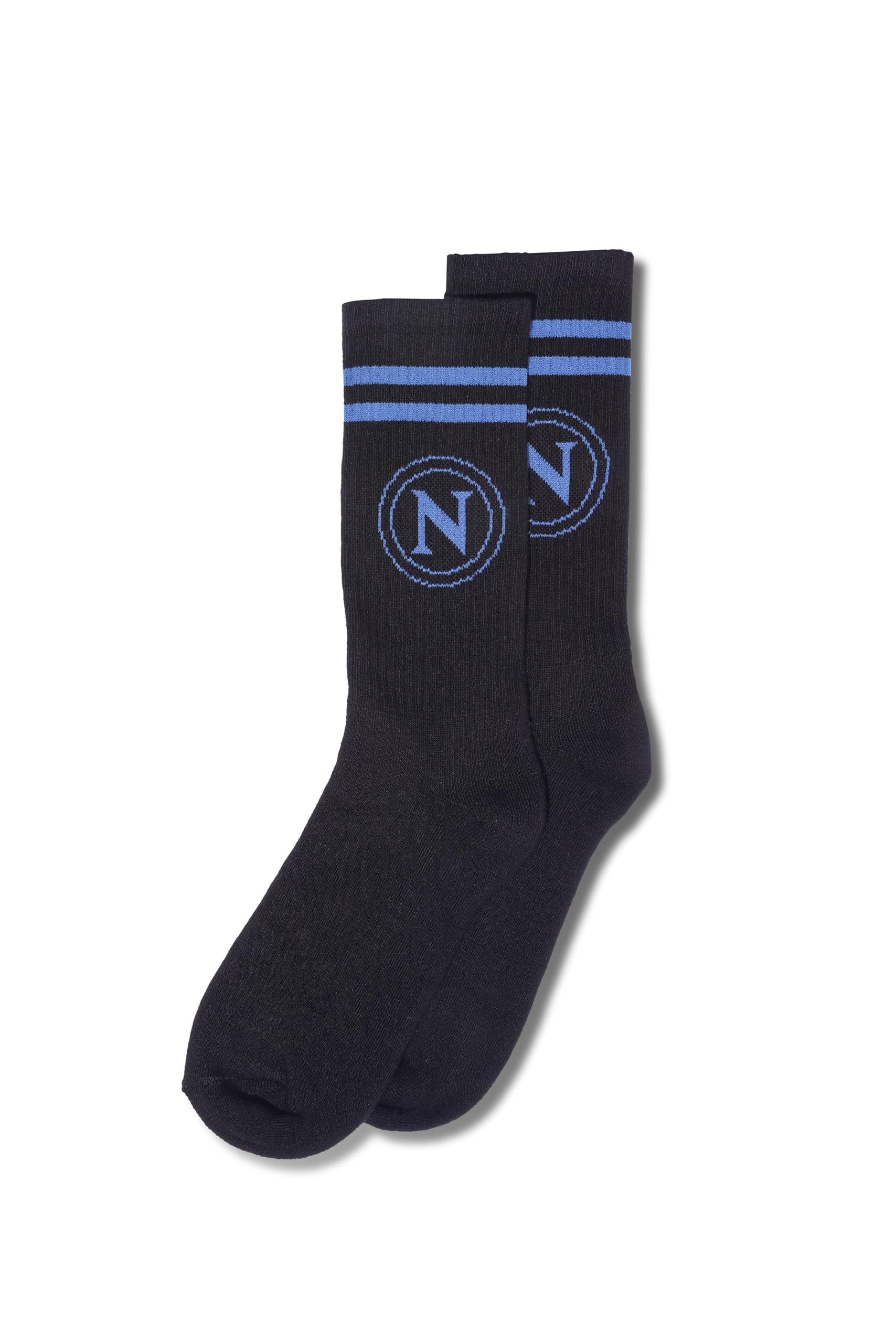 hermet SSC Napoli, Set 2 Paia Calze, Pacco da 2, Calze con Logo, Taglia 35/38, Bianco Nero, Prodotto Ufficiale