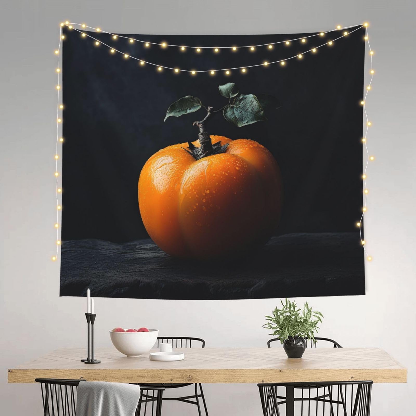 LXCNQFN Tapestry 130 W X 152 L CM Wall Hanging for Living Room Persimmon Tapestry Modern Wall Art Wall Blanket Aesthetic Tapestrys Indoor Outdoor Tapestries for Bedroom Dorm