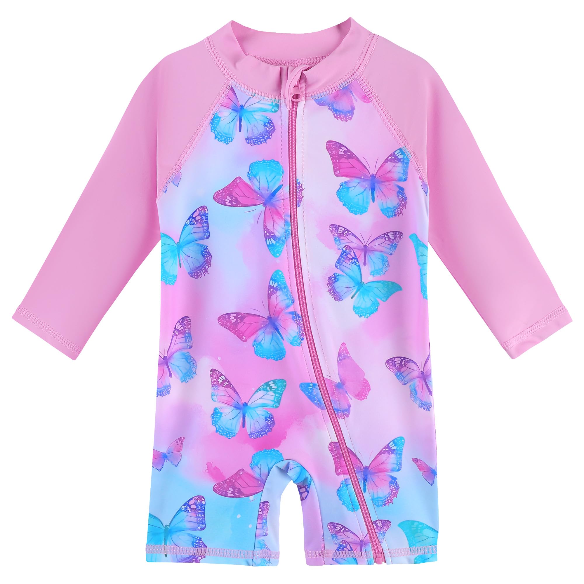 XFGIRLS Baby/Toddler Girls Swimsuit Long Sleeve One-Piece Bathing Suit Rash Guard