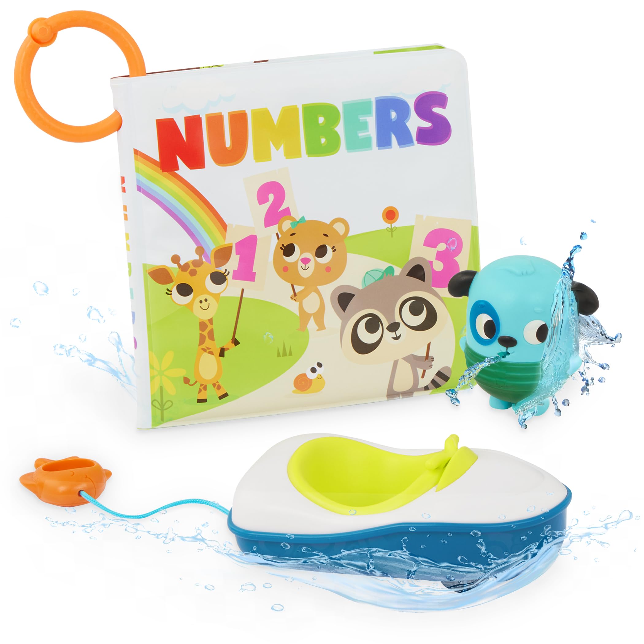 B. toys - Libro de baño con números y Barco con Cuerda para Arrastrar