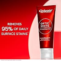Vista 2 de Colgate Optic White Stain Fighter - Pasta dental blanqueadora de dientes, pasta dental con flúor anticaries para blanquear los dientes, ayuda a