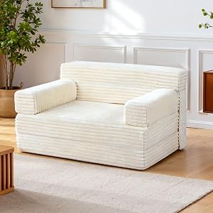 Folding Sofa Bed Convertible Sofa Bed with Armrest Foldable Sleeper Chair Portable Folding 4-in-1 Floor Sofa with Convertible