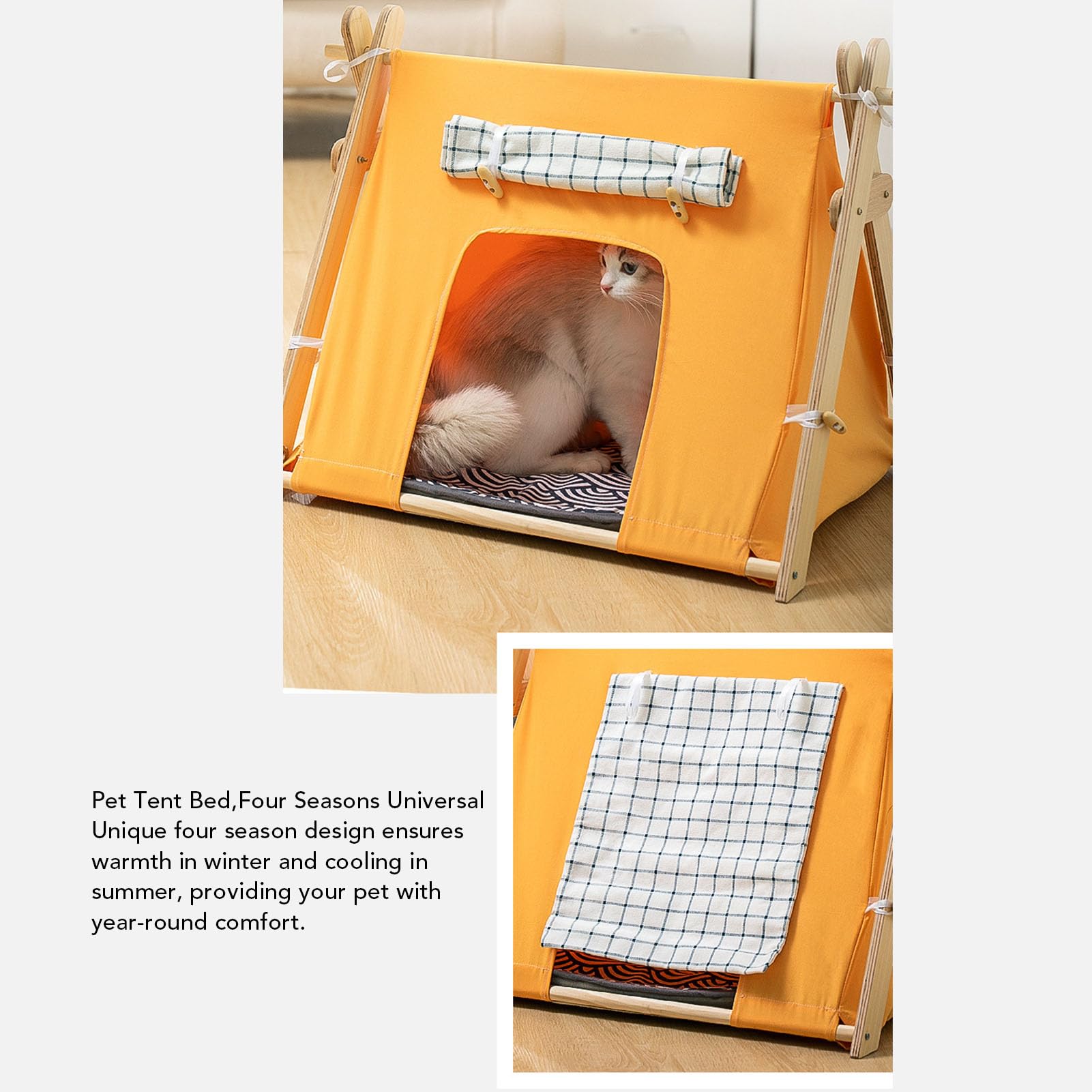 RIZGHWOY Letto per Tenda per Gatti, Cuccia Portatile Lavabile e Traspirante con Design Rimovibile per Uso Interno Ed Esterno per Tutte le Stagioni