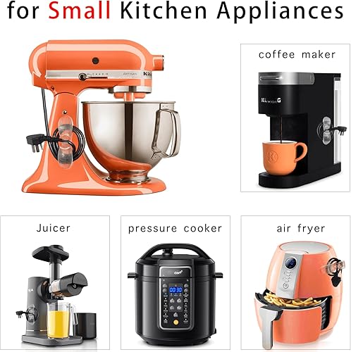 Miniatura 10 de AFunCrafter Organizador de cables para electrodomésticos, color negro, 3 unidades