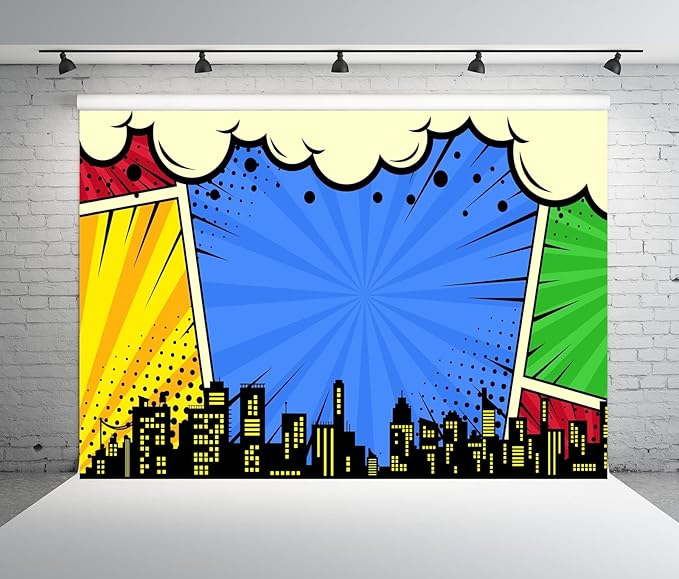 BELECO Fondo Fotográfico de Tela 12x10ft Ciudad Súper para Fiestas miniatura 3