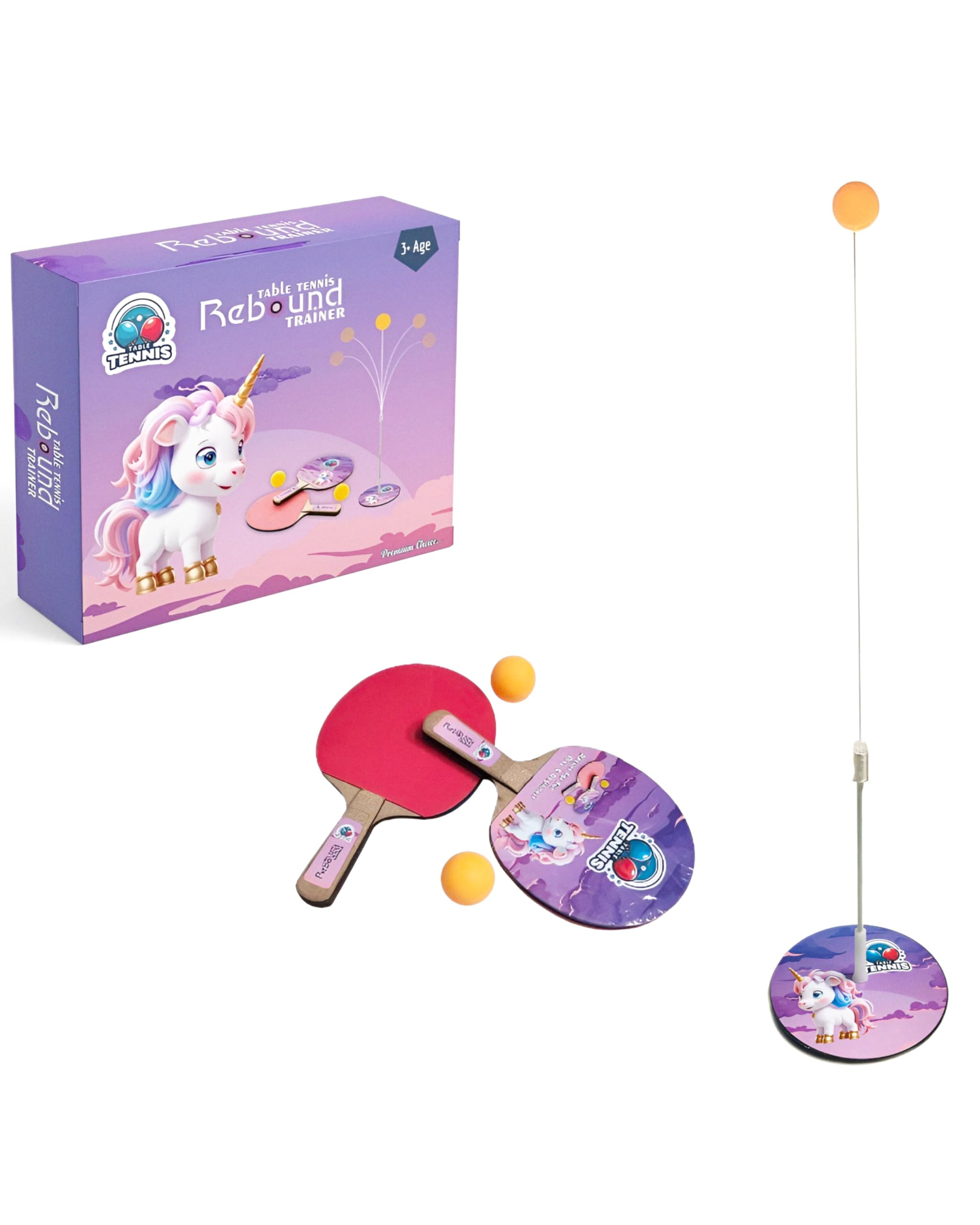 Table Tennis Trainer Indoor Outdoor Adults Teenagers Toys for | Rebound Rackets and Balls Base Training Practice Set | Games for Boys & Girls for 4 5 6 8 Years Old. (Unicorn) (B0DFVFNTGS) Amazon Price History, Amazon Price Tracker