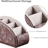 Vista 4 de Soporte de control remoto 5 compartimentos, piel sintética