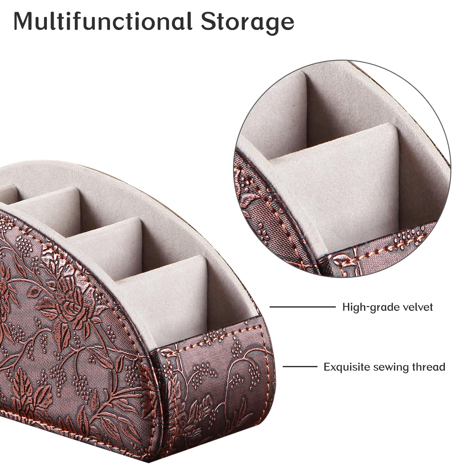 TV Remote Organizer - 5 Compartments -4