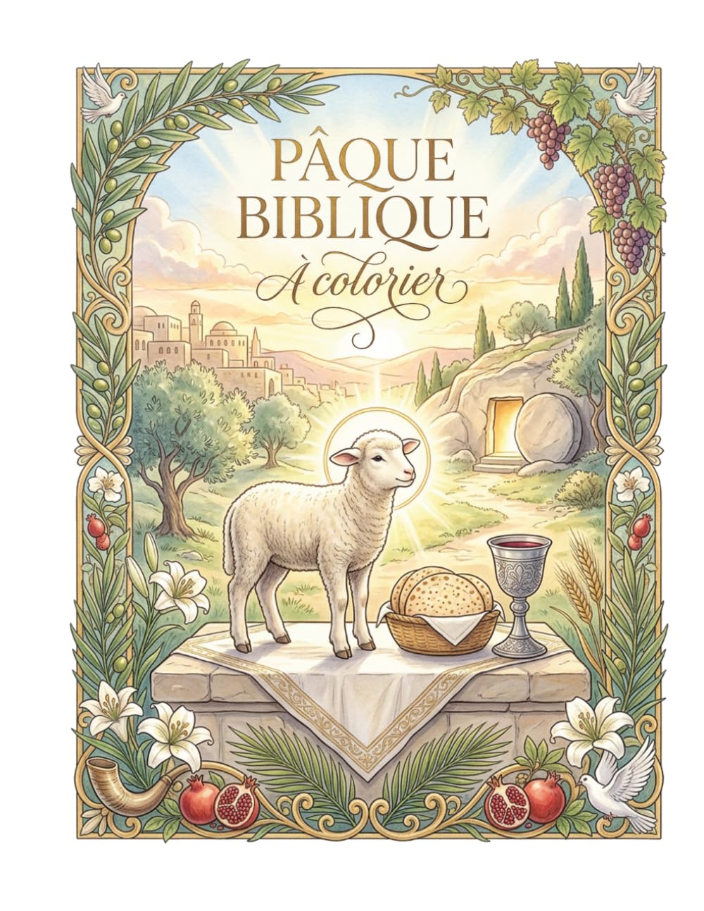 Pâque biblique à colorier: Agneau, lumière, espérance et résurrection | Livre de coloriage chrétien avec versets bibliques (Livres à colorier inspirés de la Parole de Dieu)