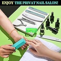 Vista 6 de FANDAMEI Herramientas de uñas, kit de cuidado de uñas, limas de uñas 100/180, bloque de pulidor de uñas, pinzas para cutículas, empujador