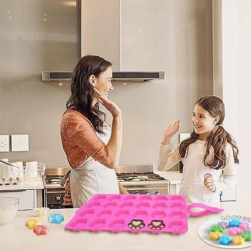 Miniatura 5 de 2 moldes de silicona para perros grandes, pata y hueso para chocolate, fondant, dulces, galletas, gelatina y comandos de entrenamiento de perros,