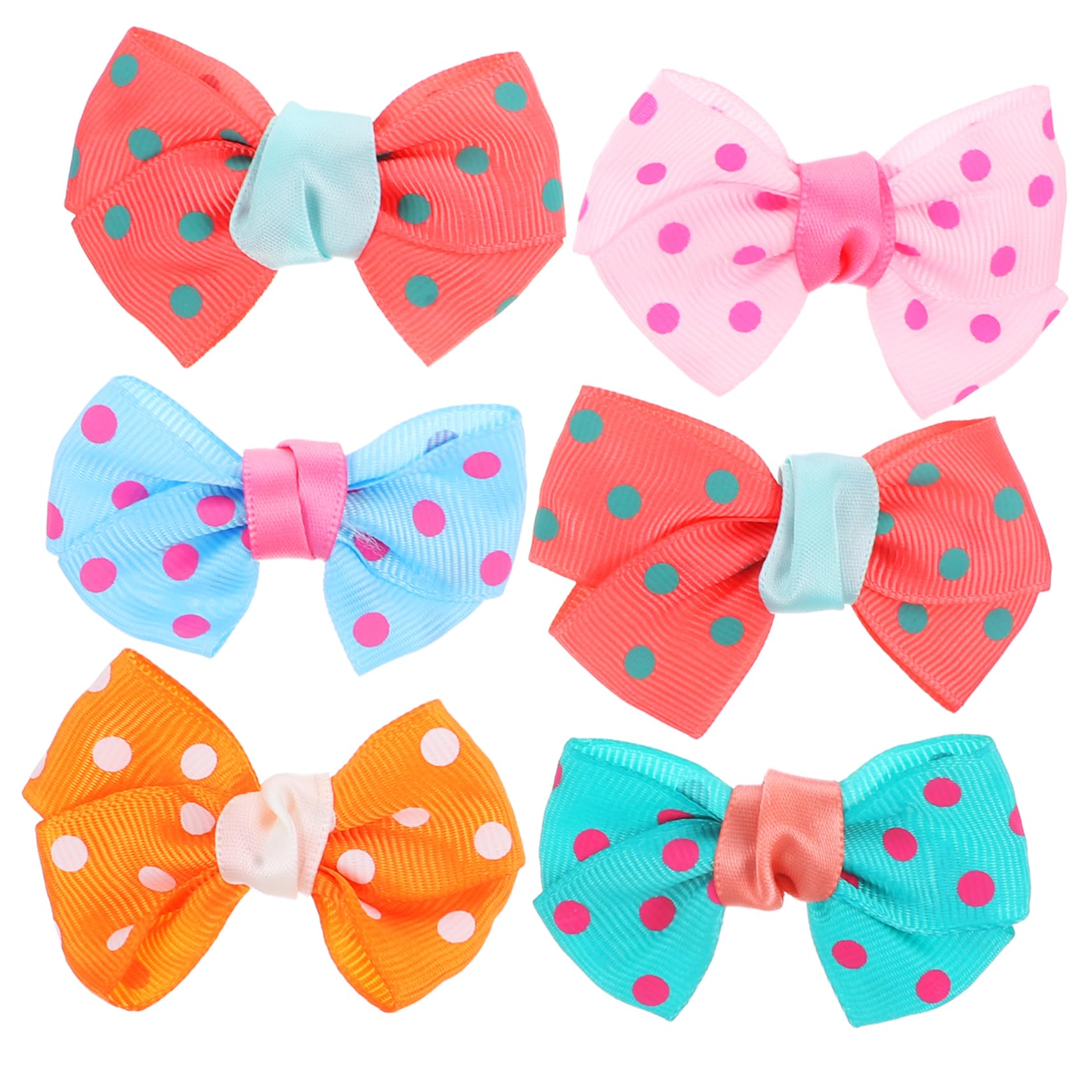 Toyvian 6Pcs Bowknot Pet Hair Clips Chic Dot Pattern Barrette Bobby Pins for Dogs Random Color Hair Accessories for Everyday Use Stylish for All Occasions Random Color
