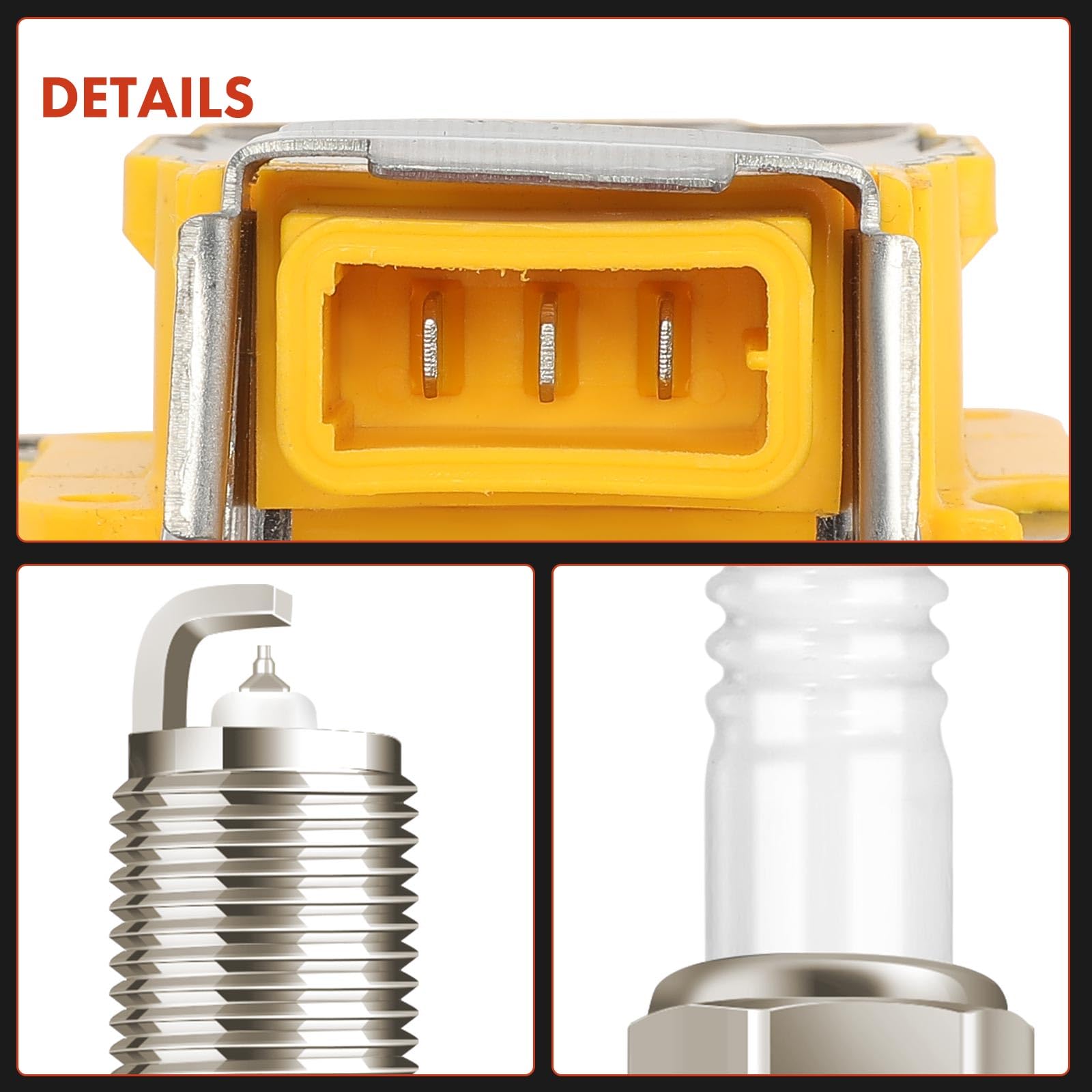 Frankberg 4 bobinas de encendido + 4 bujías de 3 Polos para gasolina | Compatible con: P.a.s.s.a.t Variante 3B5, A6 Avant 4A5, Golf IV Variante 1J5, A.l.h.a.m.b.r.a 7V8 7V9, A4 Avant 8D5