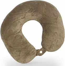 Almofada de Pescoço Travesseiro Cervical Ergonômico para Viagem Micropartículas Descanso (Cinza)