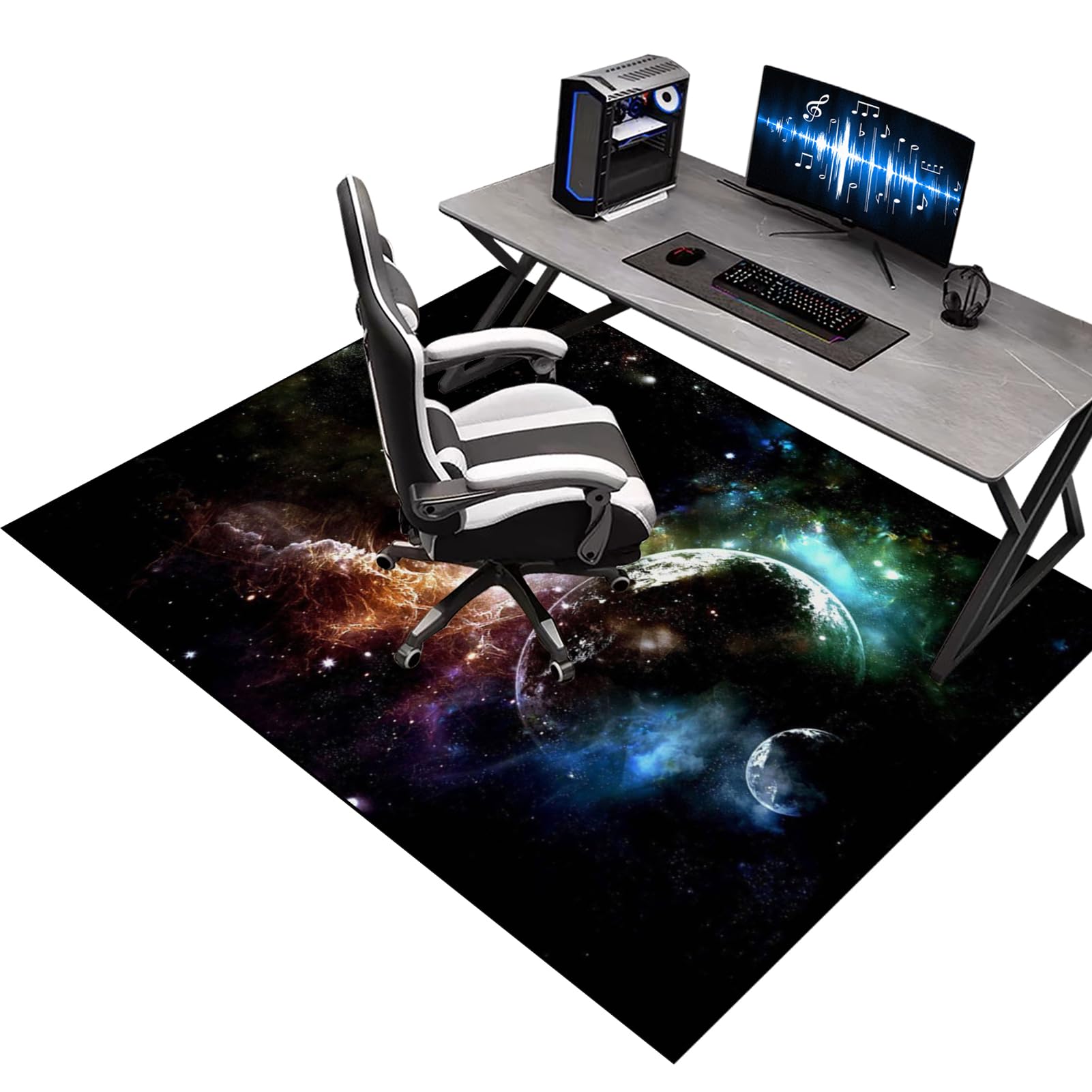 120 x 180 cm Office Gaming Chair Mat - Protects Hard & Carpet Floors, Rolling Chair Rug Protector