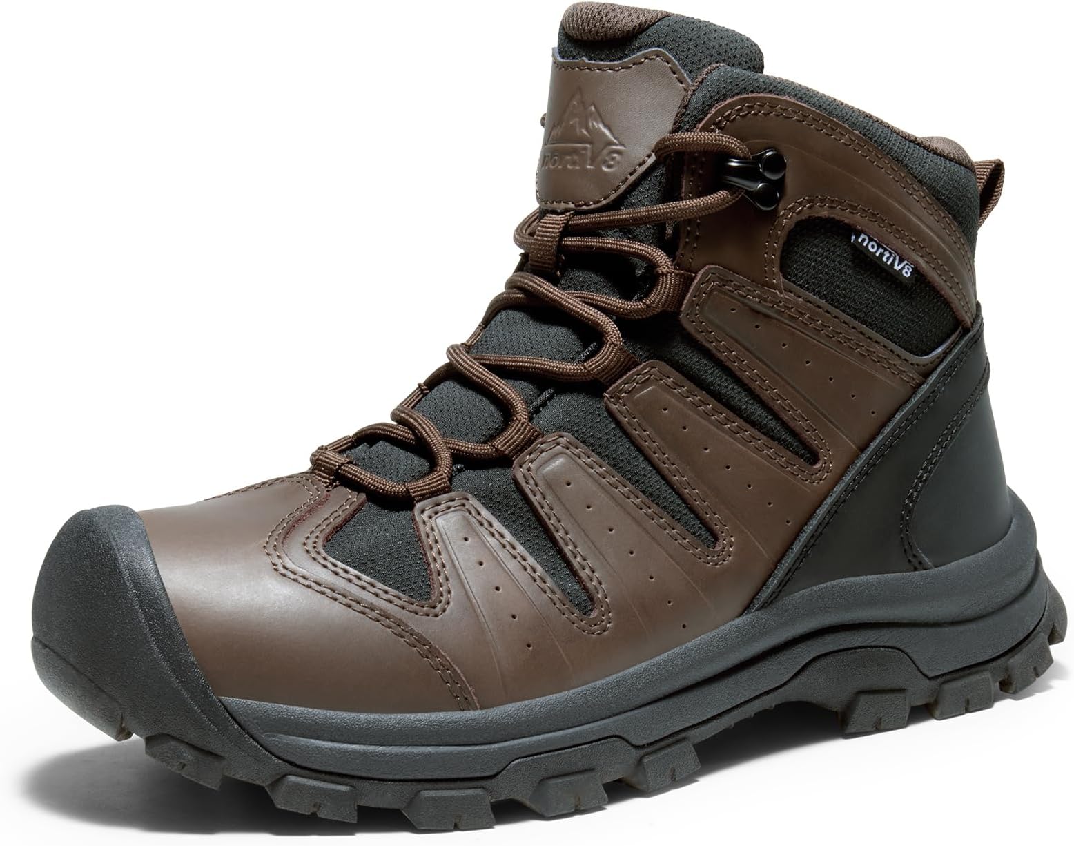 NORTIV 8 Men's Mid Hiking Boots Waterproof Outdoor Trekking Backpacking Camping Shoes,Size 10,Dark Brown,SNHB2416M