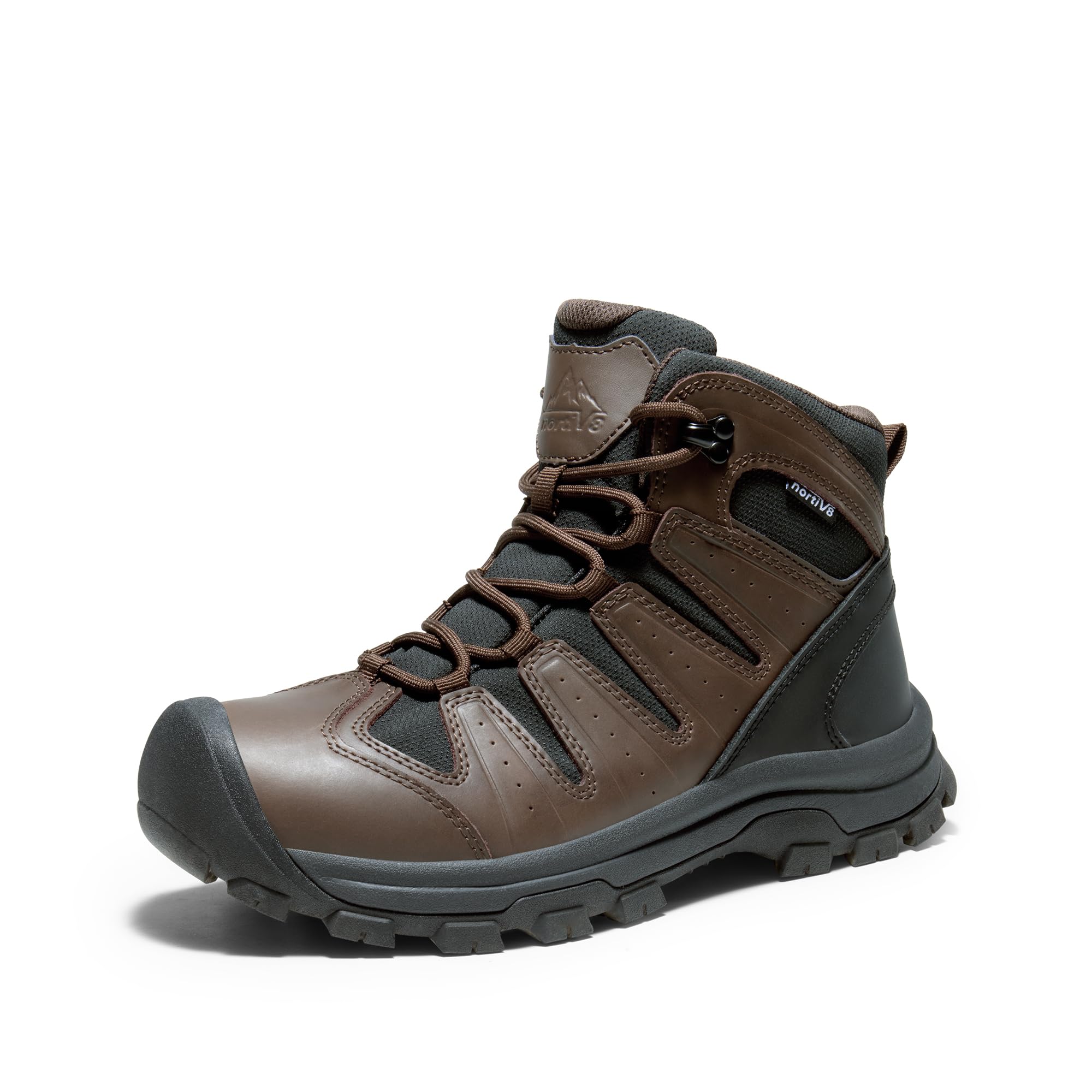 NORTIV 8 Men's Mid Hiking Boots Waterproof Outdoor Trekking Backpacking Camping Shoes,Size 10,Dark Brown,SNHB2416M