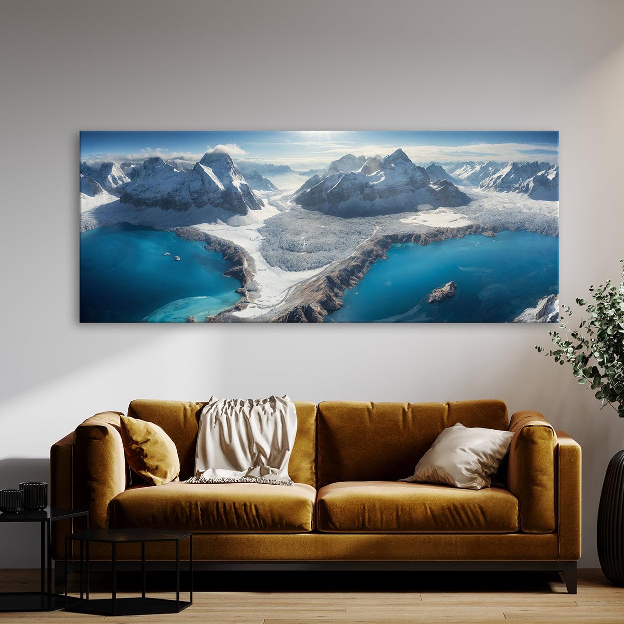 Sense Canvas Carte du monde Vista 77 sur toile - Décoration murale - Grande taille 40 x 16 / 3,8 cm