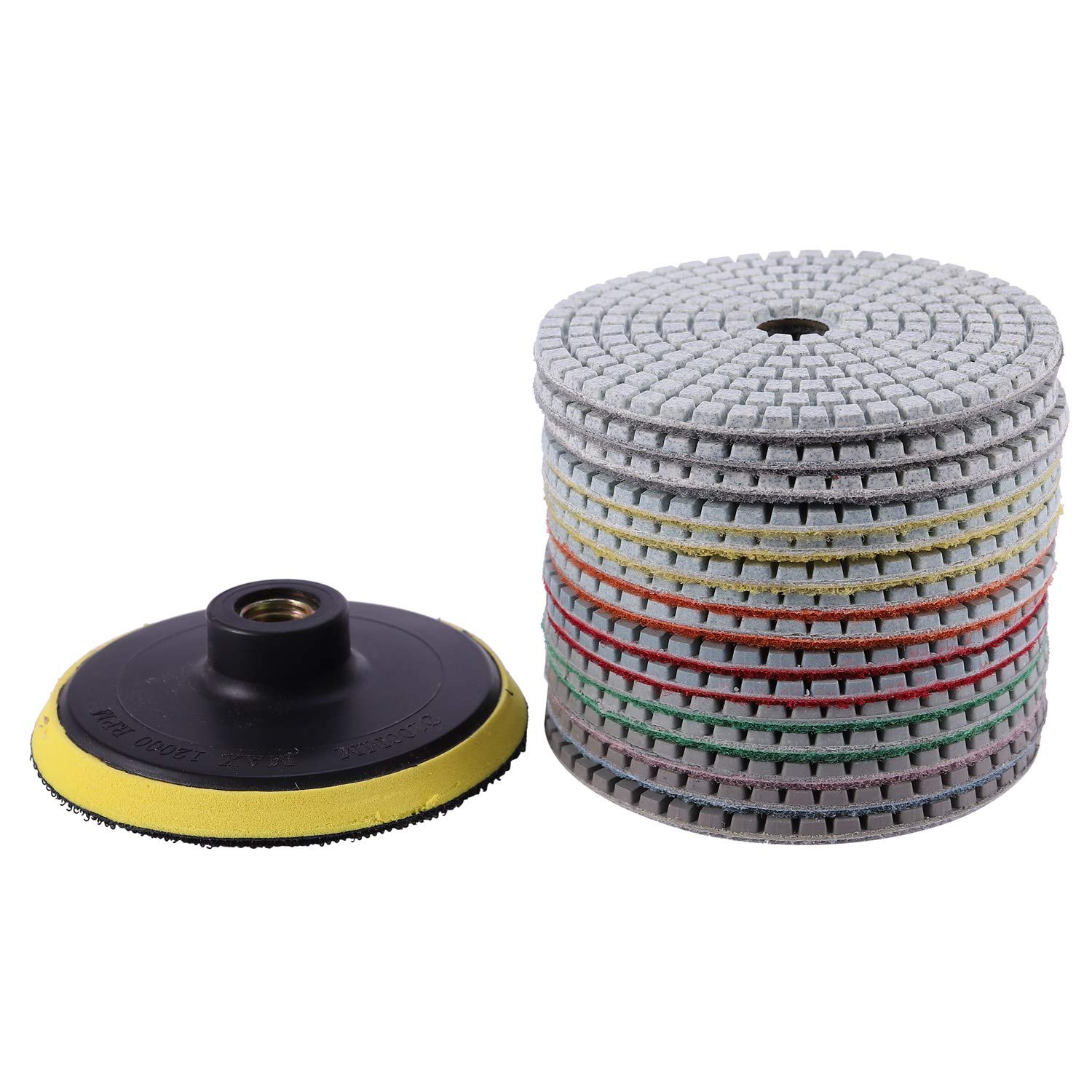 tassieroon 16Pcs Diamond Polishing Pads Kit 4 Inch 100Mm Wet/Dry for Stone Concrete Marble Polishing Use Grinding Discs Set - Image 4