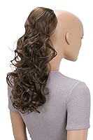 Vista 9 de CAISHA Extensiones de cola de caballo de 18 "voluminosas onduladas negro rojo mezcla PH38