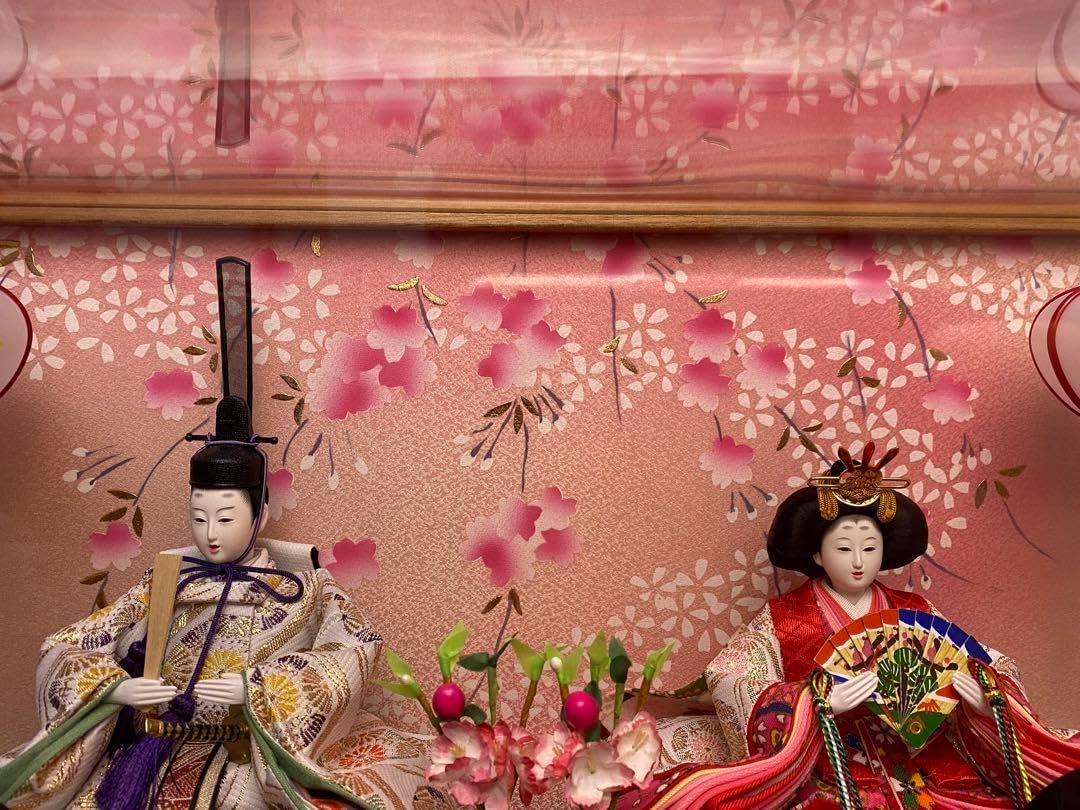 東京久月 雛人形オルゴール付き五人飾り 間口約57×奥行約31