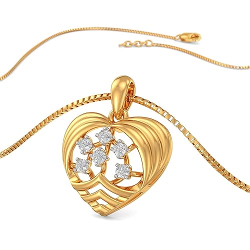18k (750) Yellow Gold and Diamond Pendant for Girls