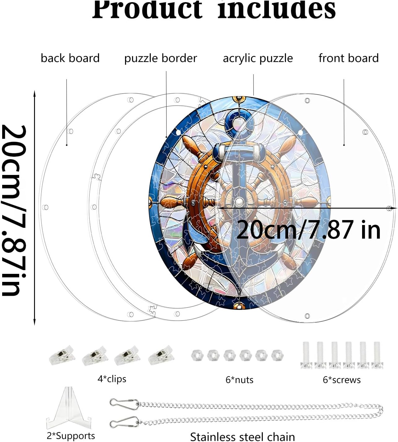 Acrylic Jigsaw Puzzle Suncatcher for Adults-Hanging Art Puzzle Kits image 3