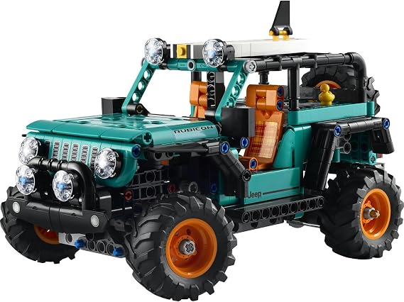 LEGO Technic Jeep Wrangler Rubicon SUV 42227-10 Yaş ve Üzeri Çocuklar için Oyuncak Lastik Ördek ve Çıkarılabilir Sörf Tahtası Aksesuarı İçeren Yaratıcı Oyuncak Yapım Seti, Hediye Fikri (723 Parça)