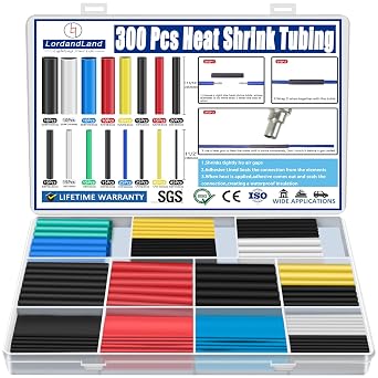 300PCS Heat Shrink Tubing 21 6 Colors 11 Sizes Electrical Wire Cable Wrap Assortment Electric Insulation Heat Shrink Tube Kit with Box6 colors/11 Sizes, Black, Red, Blue, Yellow, Green