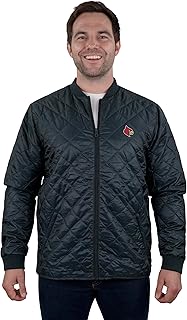 Vantage Apparel Men's Everett Bomber Jacket – NCAA Licensed Quilted Polyester, Water-Repellent, Packable Zocket Jacket
