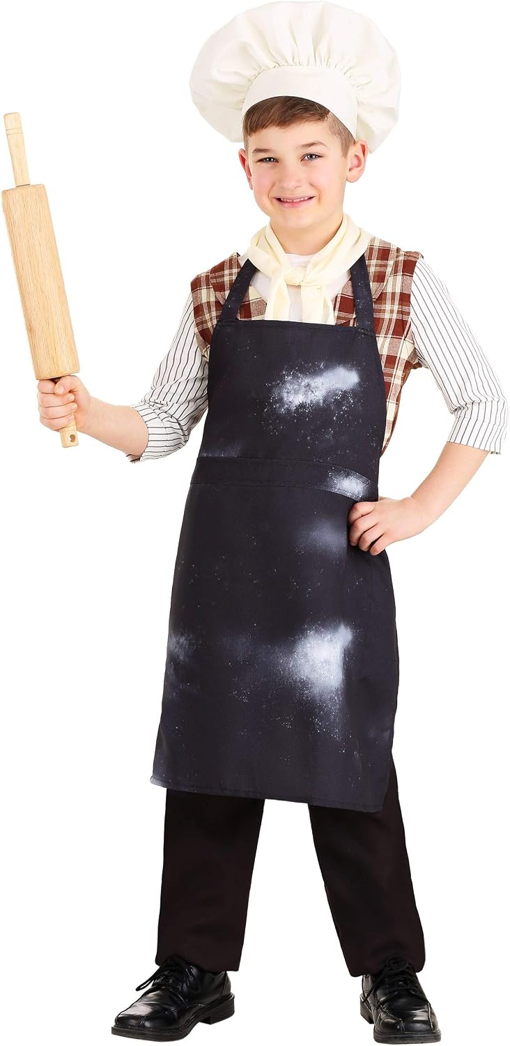 Fairytale Baker Boy's Costume - Shirt with Vest, Apron, Hat, and Scarf