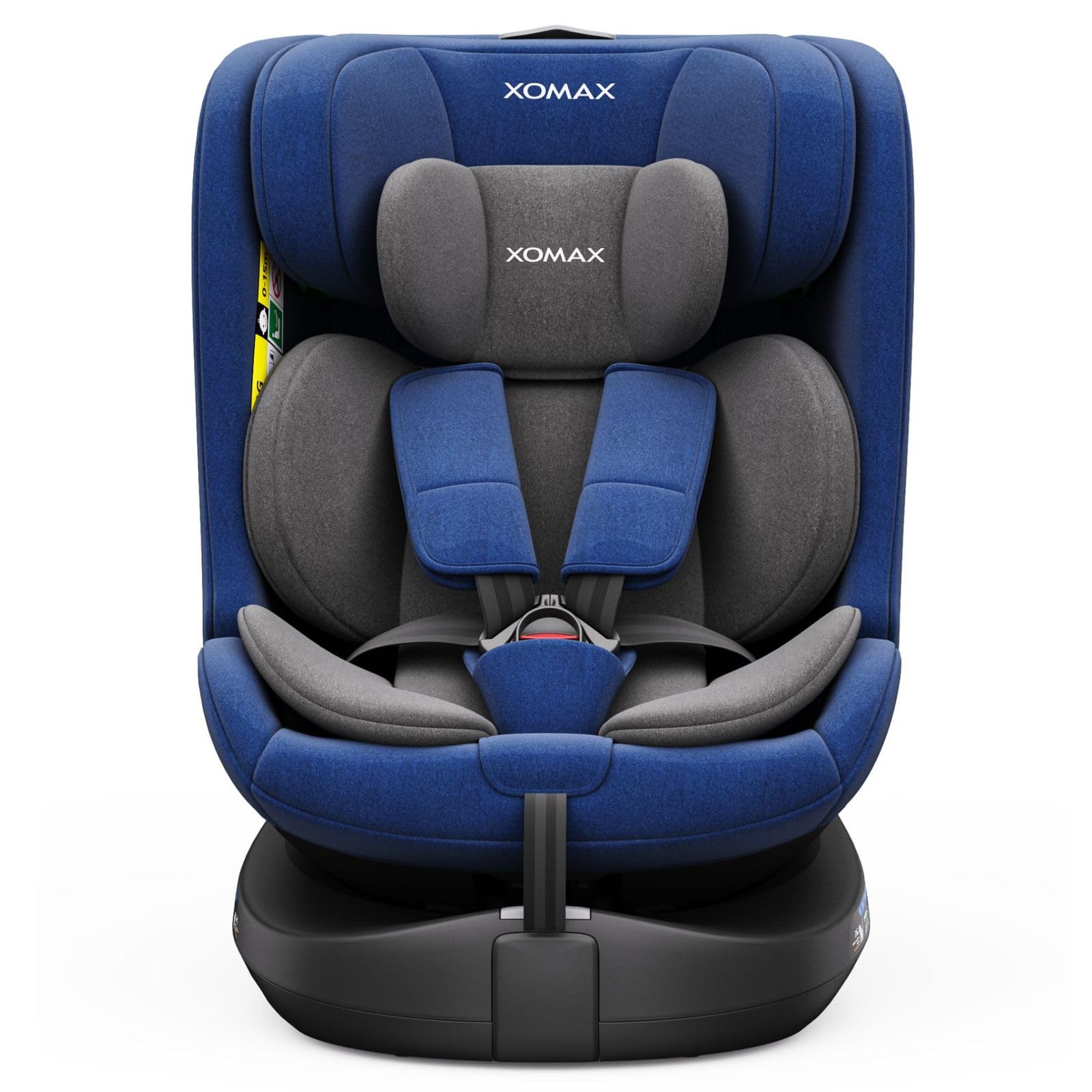 Xomax C013 Kindersitz 360° drehbar mit Isofix, ECE R129, 0-36 kg, verstellbar, neigbar, atmungsaktiver Bezug, 5-Punkt-Gurt, Top Tether, Autokindersitz für Babys & Kinder 0-12 Jahre, Farbe: (Blau)