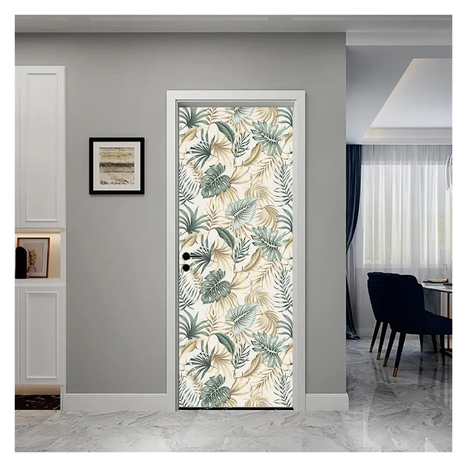 Sticker de porte 3D romantique pour agrandir une petite chambre