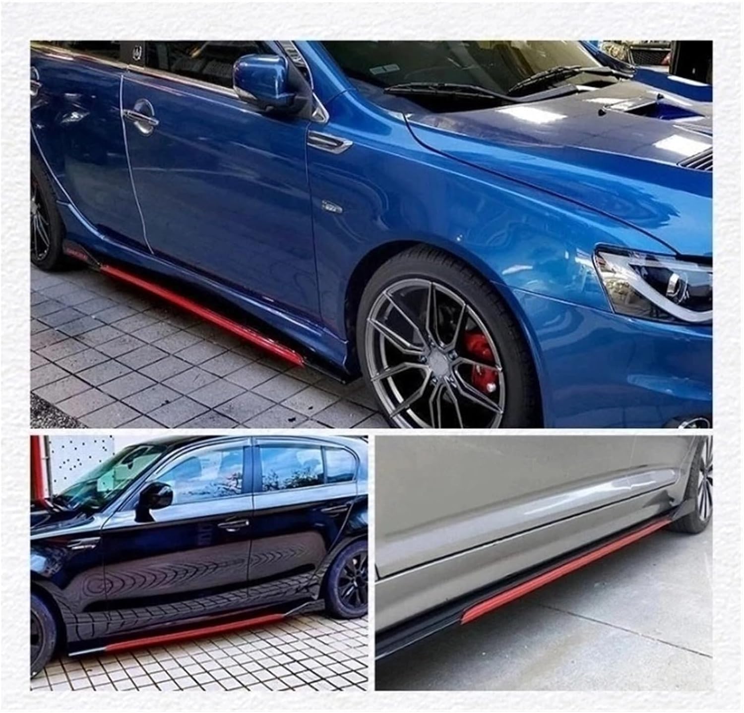 2.18m/2m 8PCS Universal Car Side Skirts Fenders Splitter Bumper Sports Styling Compatible for VW Compatible for BMW Compatible for Mazda Compatible for Benz(2m Carbon Fiber)